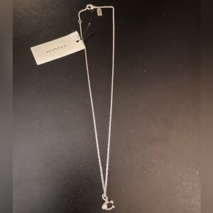 Coach Silver Tone “C” Pendant Necklace NWT $75